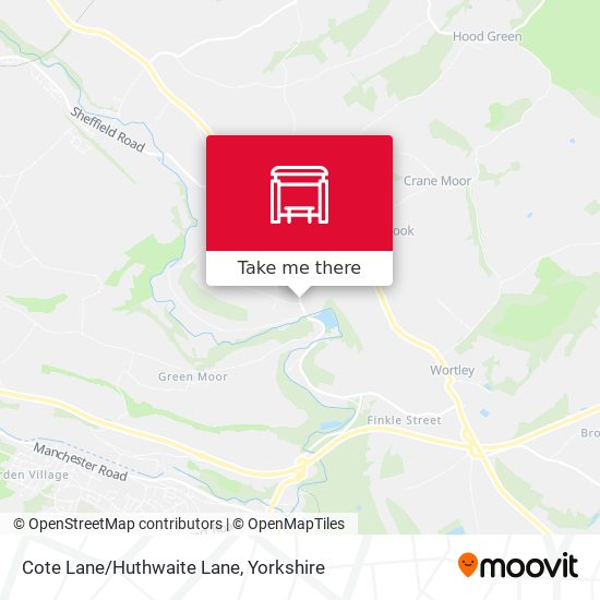 Cote Lane/Huthwaite Lane map