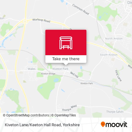 Kiveton Lane/Keeton Hall Road map