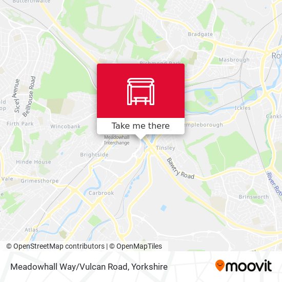 Meadowhall Way/Vulcan Road map