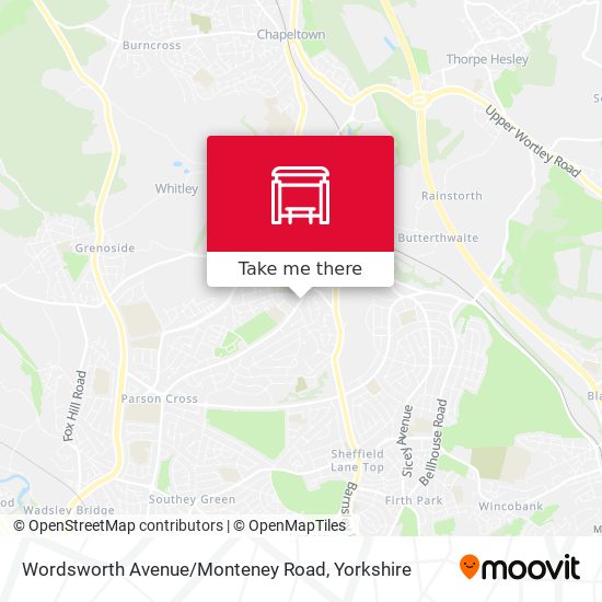 Wordsworth Avenue / Monteney Road map