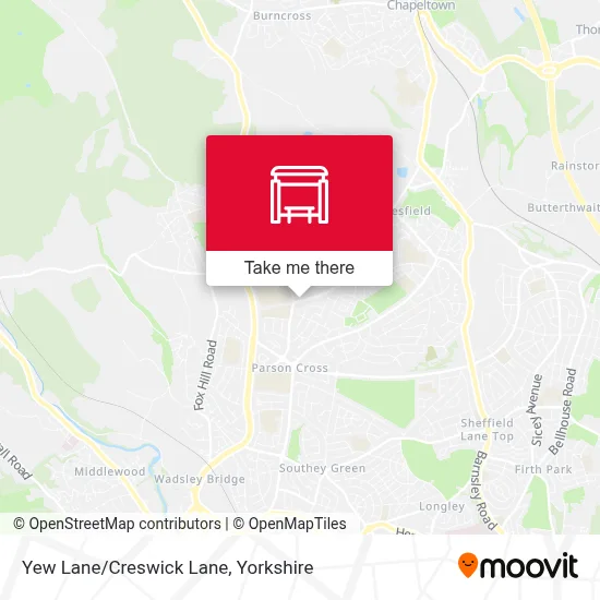 Yew Lane/Creswick Lane map