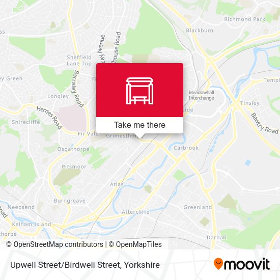 Upwell Street/Birdwell Street map
