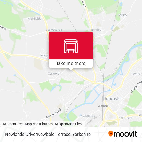Newlands Drive/Newbold Terrace map
