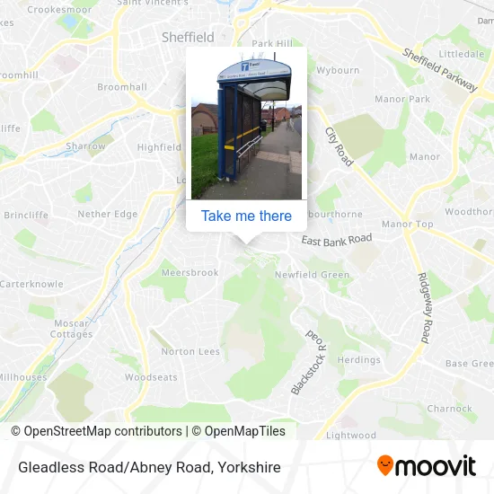 Gleadless Road/Abney Road map