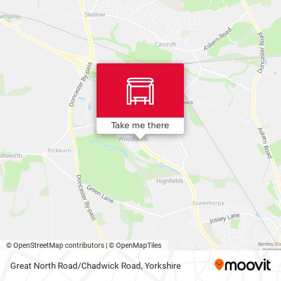 Great North Road/Chadwick Road map