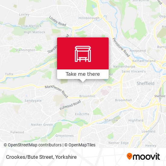Crookes/Bute Street map