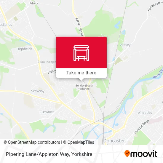 Pipering Lane/Appleton Way map