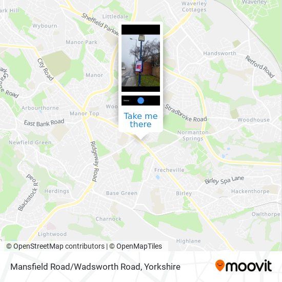 Mansfield Road/Wadsworth Road map