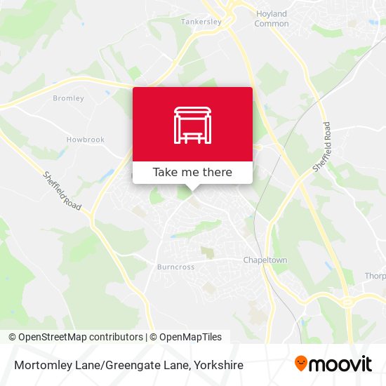 Mortomley Lane/Greengate Lane map