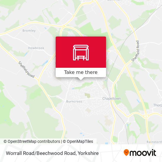 Worrall Road/Beechwood Road map