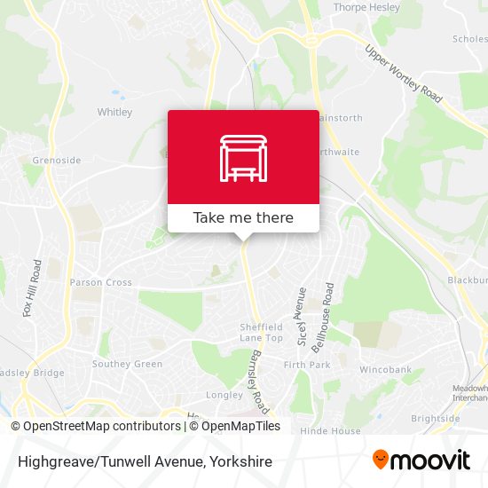 Highgreave/Tunwell Avenue map