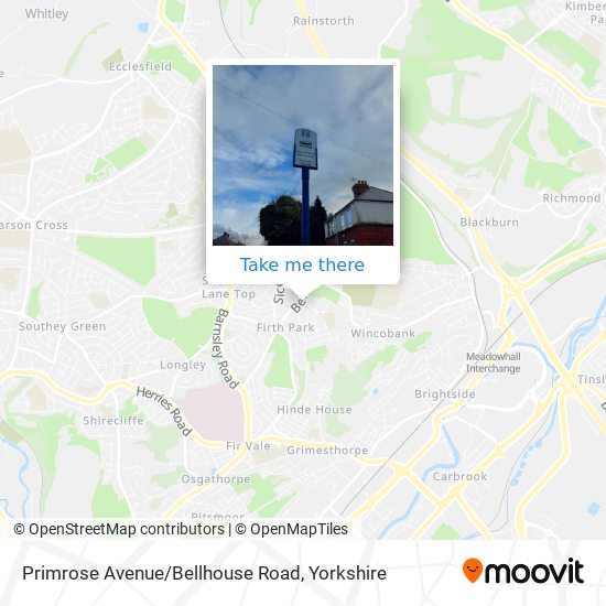 Primrose Avenue/Bellhouse Road map