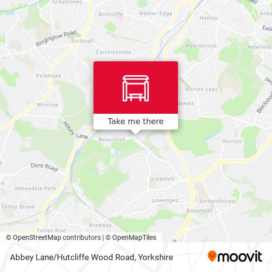 Abbey Lane/Hutcliffe Wood Road map