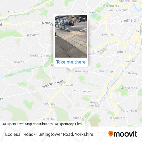 Ecclesall Road / Huntingtower Road map