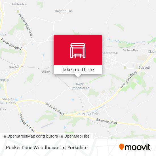 Ponker Lane Woodhouse Ln map