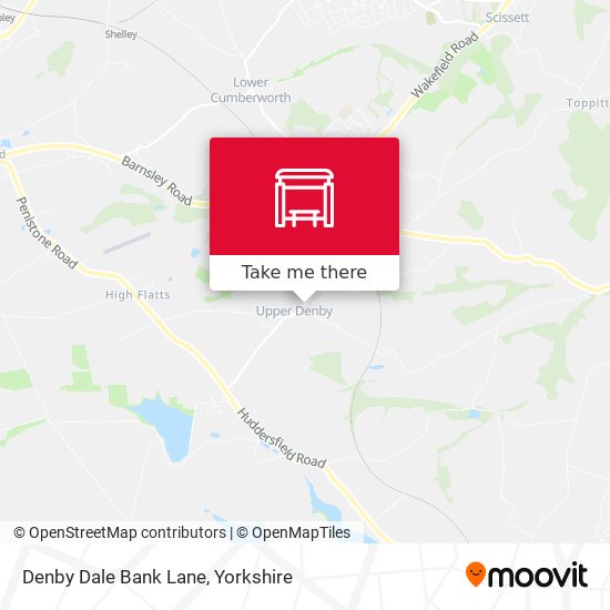 Denby Dale Bank Lane map