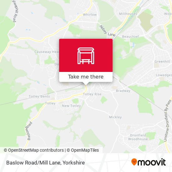 Baslow Road/Mill Lane map