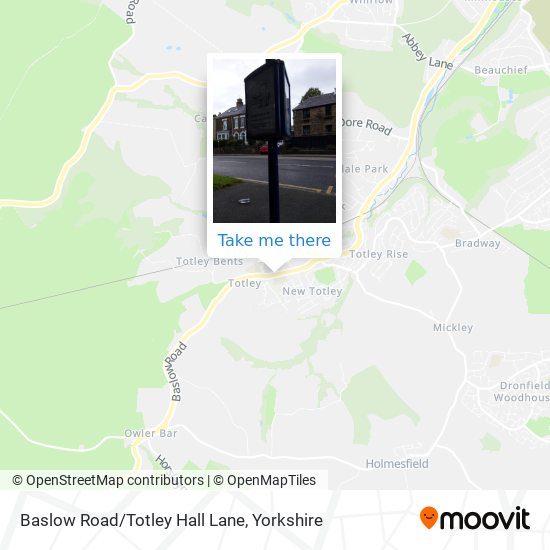 Baslow Road/Totley Hall Lane map