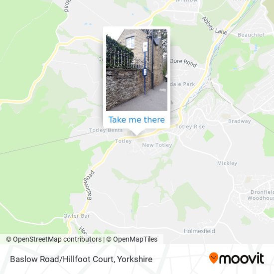Baslow Road/Hillfoot Court map