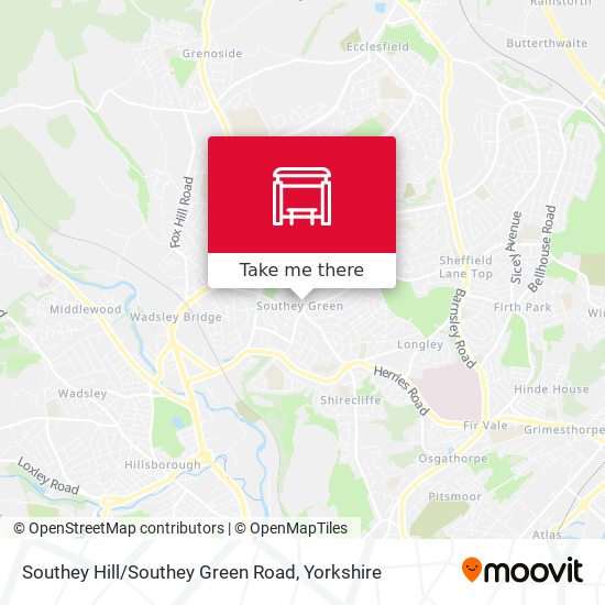 Southey Hill / Southey Green Road map