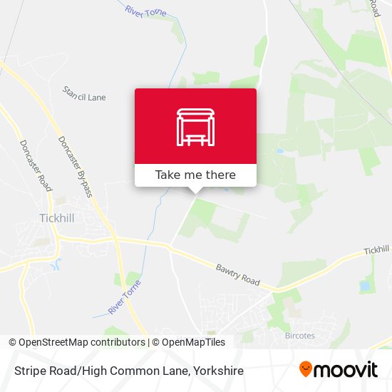 Stripe Road/High Common Lane map