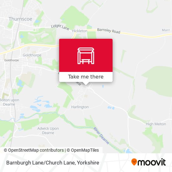 Barnburgh Lane/Church Lane map