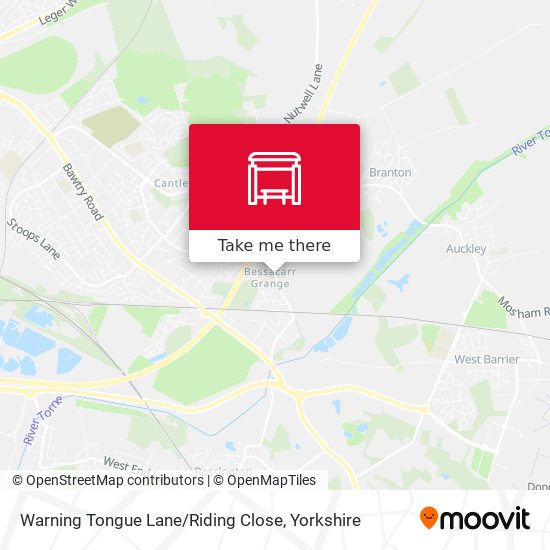 Warning Tongue Lane / Riding Close map