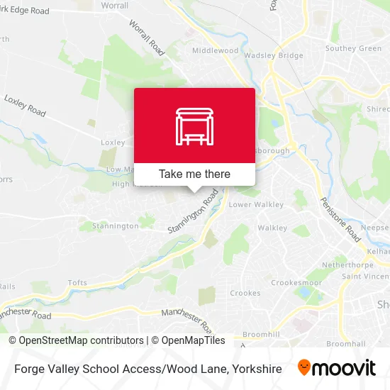 Forge Valley School Access / Wood Lane map
