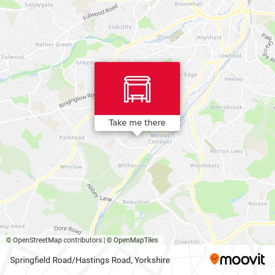 Springfield Road/Hastings Road map