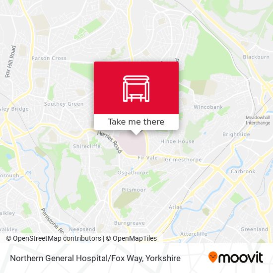 Northern General Hospital / Fox Way map