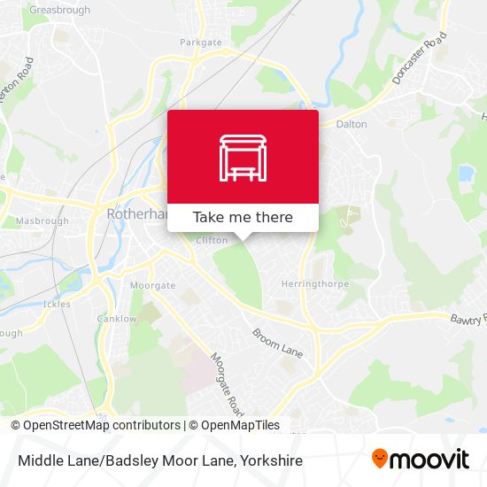 Middle Lane/Badsley Moor Lane map