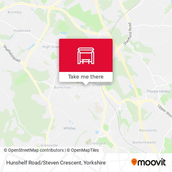 Hunshelf Road/Steven Crescent map