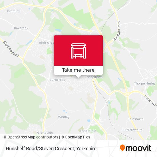 Hunshelf Road/Steven Crescent map