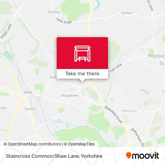 Staincross Common/Shaw Lane map