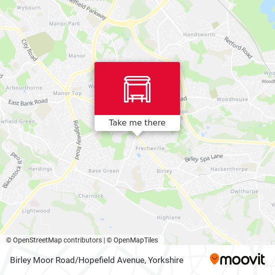 Birley Moor Road / Hopefield Avenue map