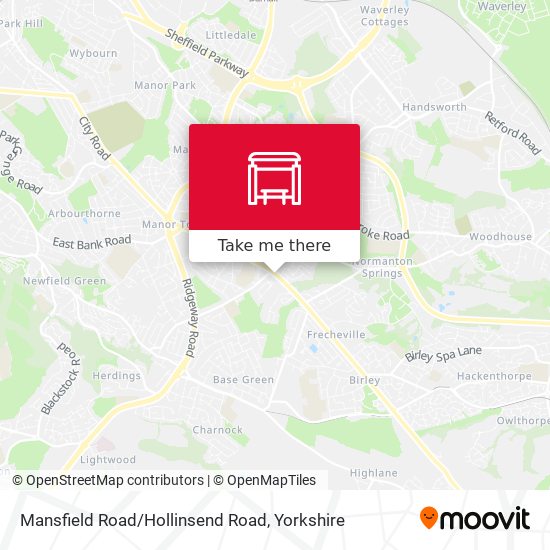 Mansfield Road/Hollinsend Road map