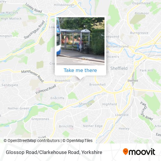 Glossop Road/Clarkehouse Road map