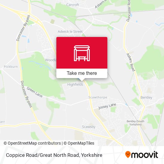 Coppice Road/Great North Road map