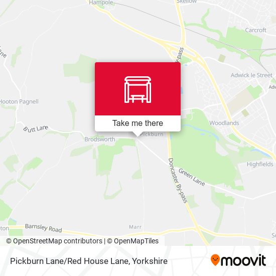Pickburn Lane/Red House Lane map