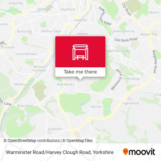 Warminster Road / Harvey Clough Road map