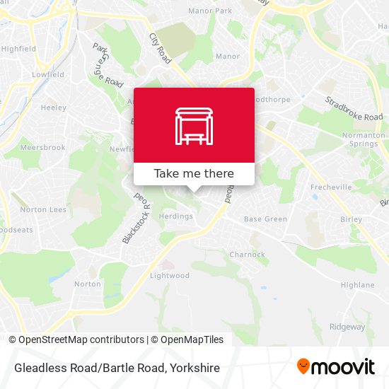 Gleadless Road/Bartle Road map