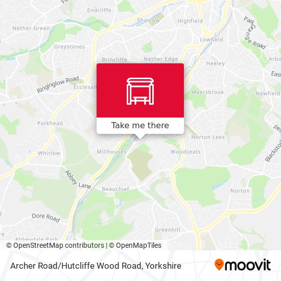 Archer Road / Hutcliffe Wood Road map