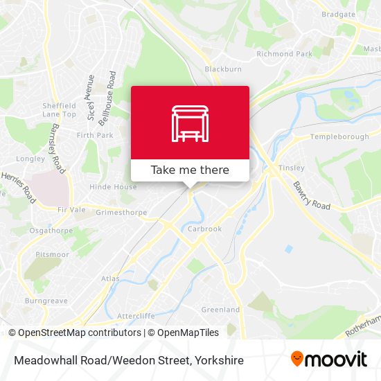 Meadowhall Road/Weedon Street map