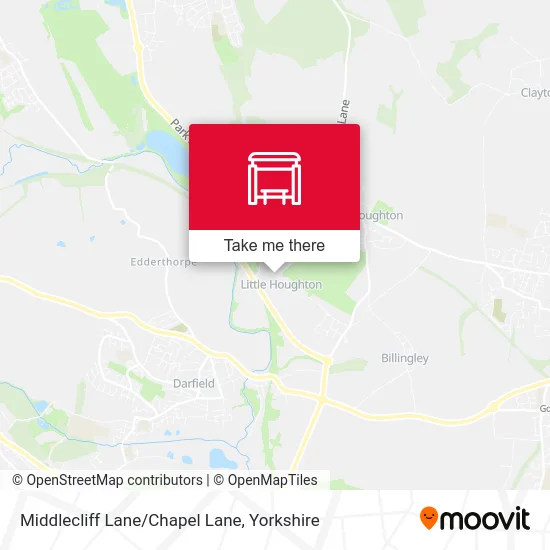 Middlecliff Lane/Chapel Lane map