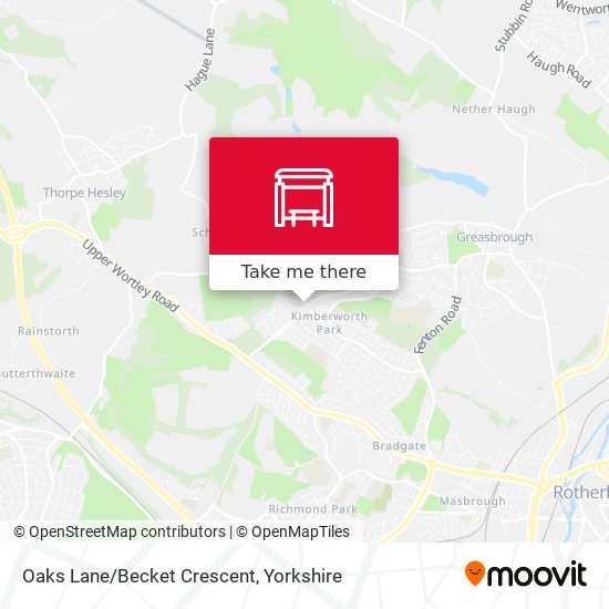 Oaks Lane/Becket Crescent map