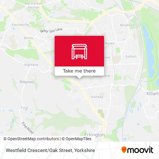 Westfield Crescent/Oak Street map