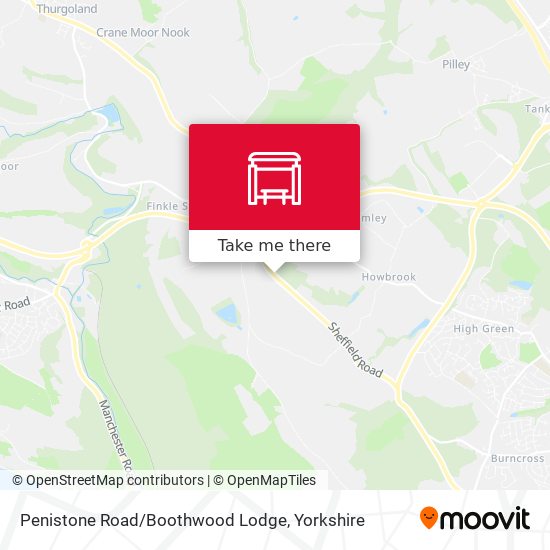 Penistone Road/Boothwood Lodge map