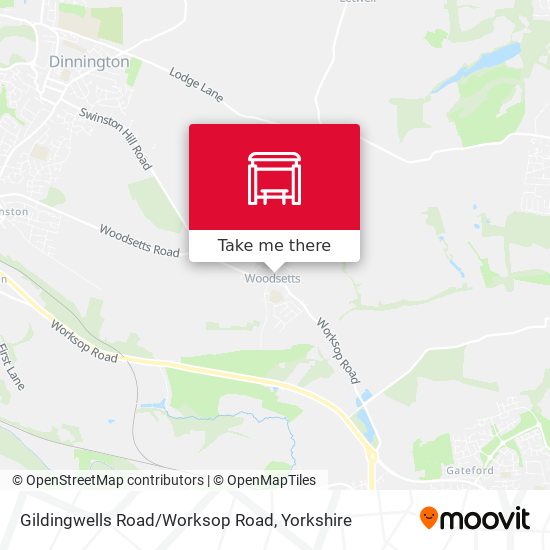 Gildingwells Road/Worksop Road map