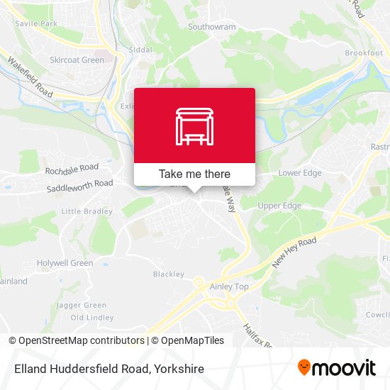 Elland Huddersfield Road map