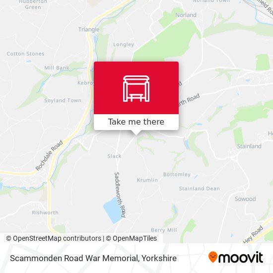 Scammonden Road War Memorial map